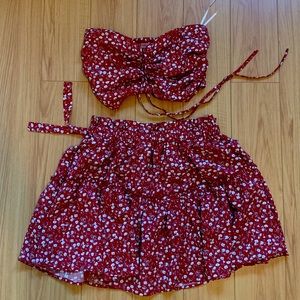 Floral matching skirt set